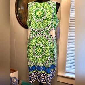 NWT London Times Floral burst print shift Dress US14